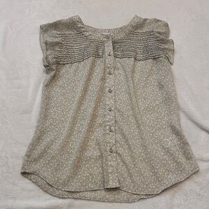 French Connection Sleeveless Floral Button Front Blouse | Size Small